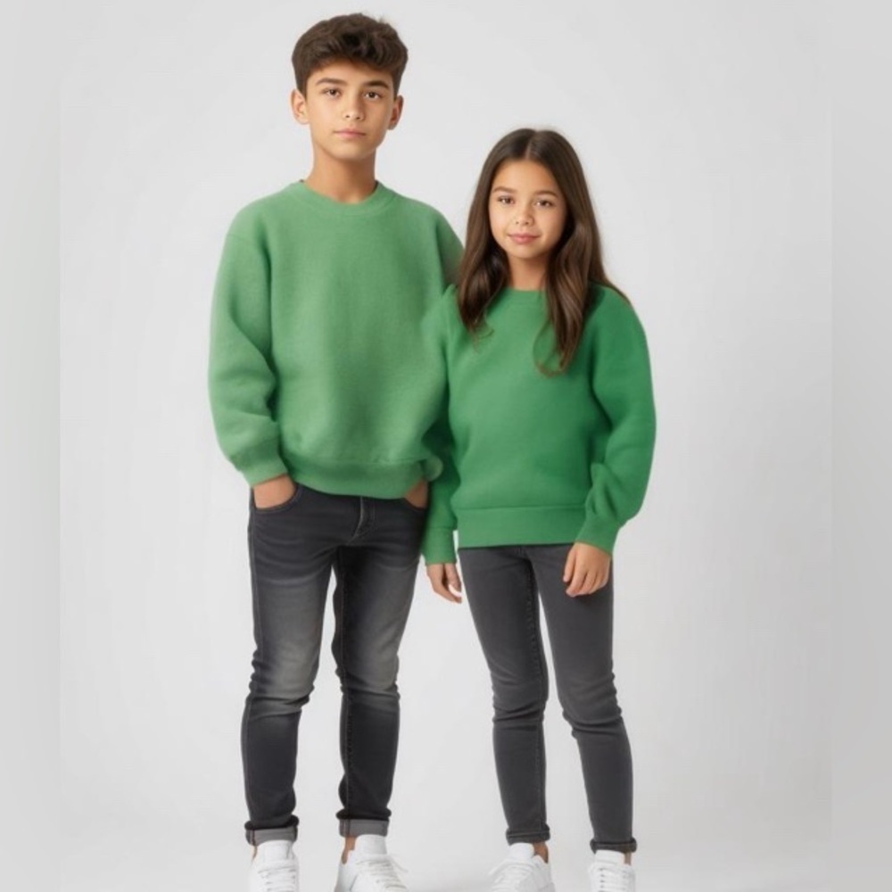 New Hanes Sweatshirt Cotton Blend Eco Smart Crew Long Sleeve Crewneck S (6-8)